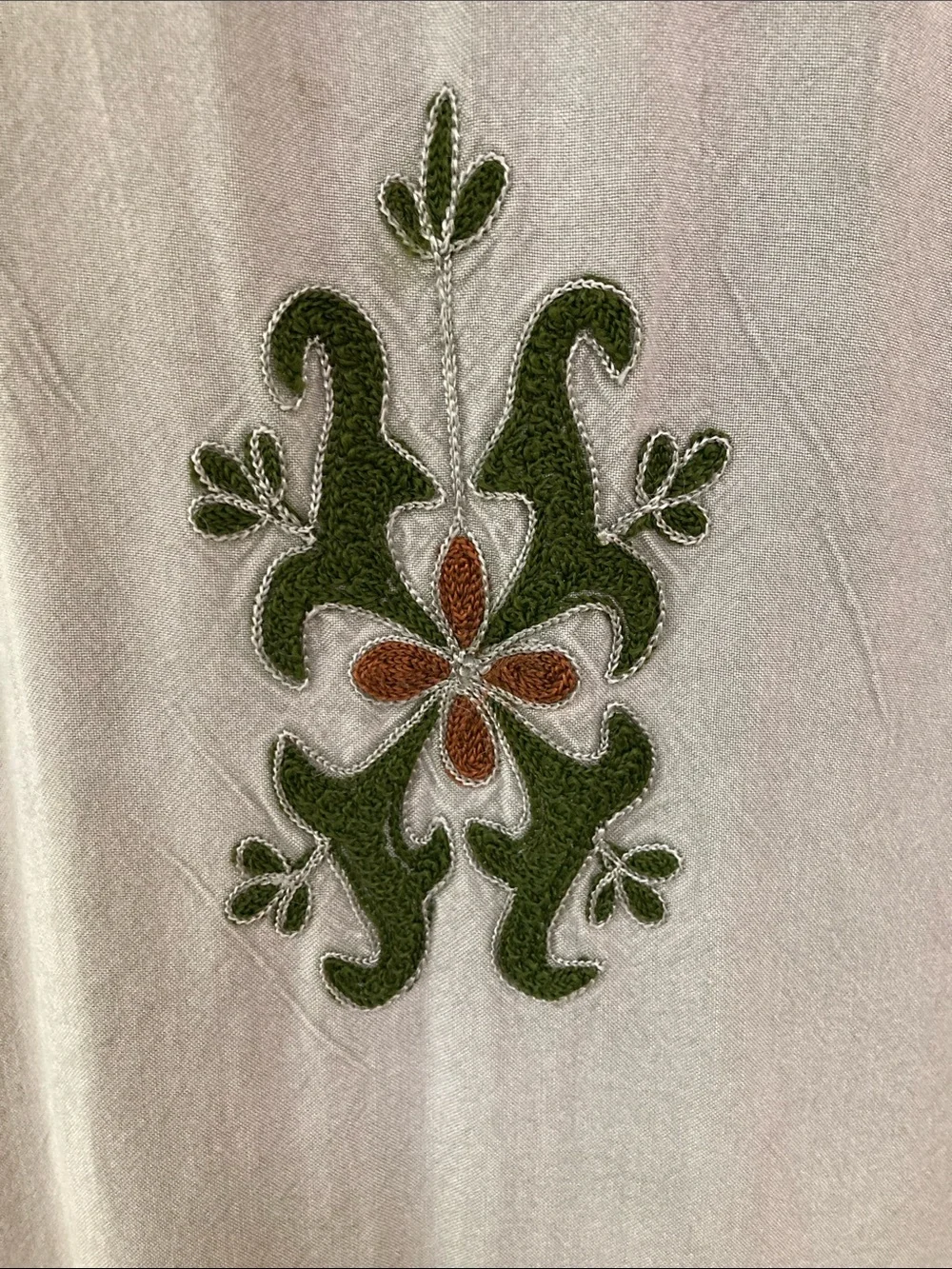 Indian Viscose Adjustable Maxi Dress Light Green with Gorgeous Hand Embroidery
